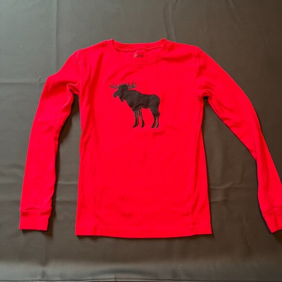 Leveret Moose Red Pajama Set Unisex Size 12 Slim - 0067 - Picture 2 of 4